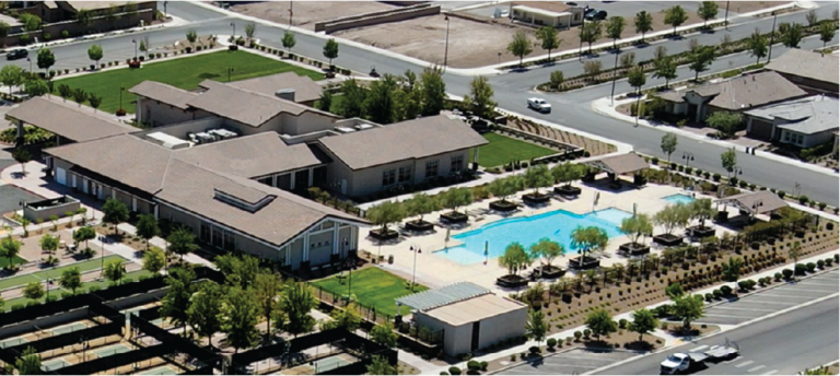 Aerial view of Heritage at Cadence clubhouse