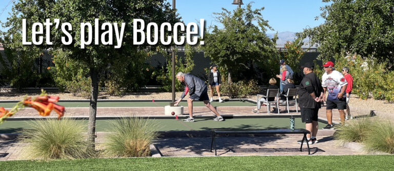 Seniors playing bocce