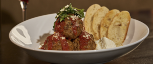 Italian meatballs dinner