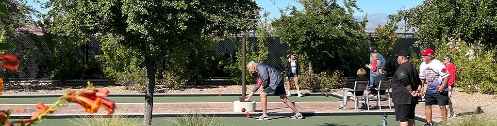 Seniors playing Bocce at Heritage at Cadence